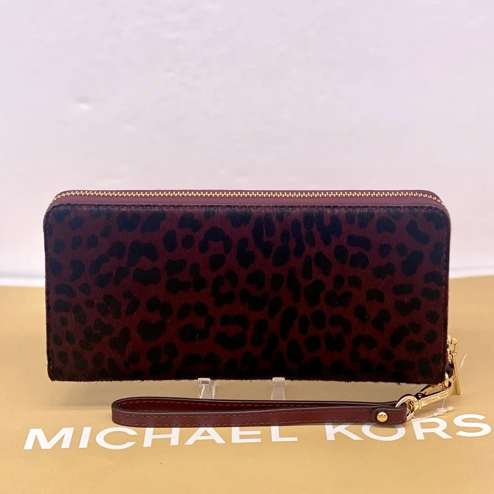 Michael Kors Leopard Print Large Continental Wallet